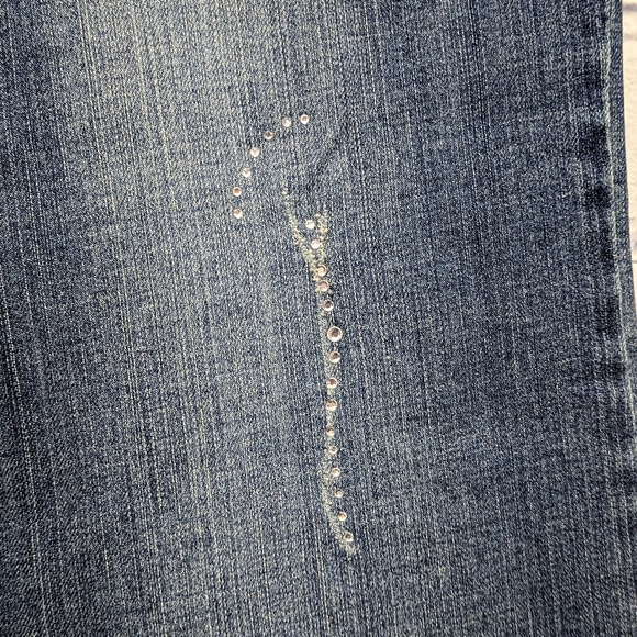 Style NY Paris Bling Denim Studded Gems Flare Wide Leg Jeans Women's Size 8 NWT - Picture 5 of 12